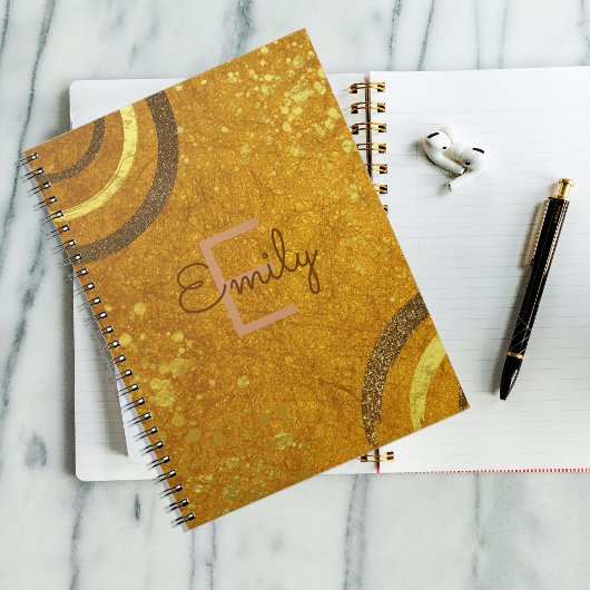Chic Fancy bruin goud Glitter Modern Glam Custom Notitieboek