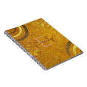 Chic Fancy bruin goud Glitter Modern Glam Custom Notitieboek (Rechterzijde)