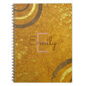 Chic Fancy bruin goud Glitter Modern Glam Custom Notitieboek (Voorkant)
