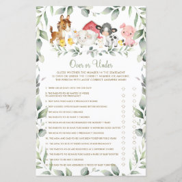 Chic Farm Animals Baby shower boven of onder spel