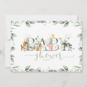 Chic Farm Animals Greenery Baby shower Neutraal Kaart (Achterkant)