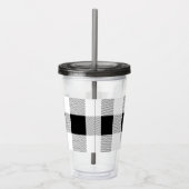 chic farmhouse black white buffalo plaid acryl drinkbeker (Rechts)