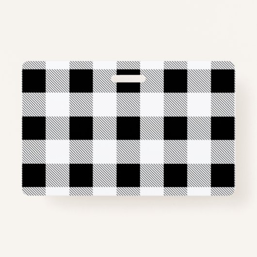 chic farmhouse black white buffalo plaid badge (Voorkant)