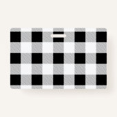 chic farmhouse black white buffalo plaid badge (Achterkant)