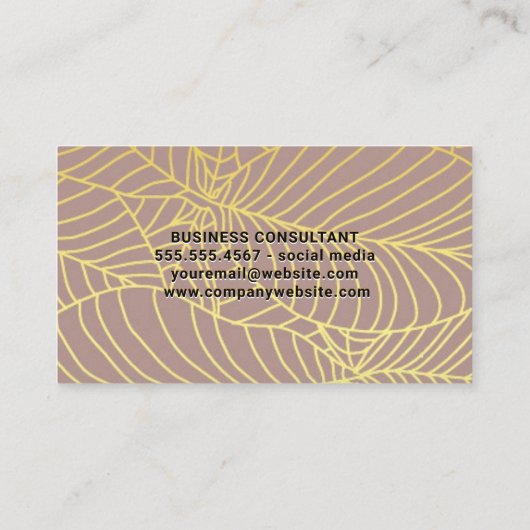 Chic Faux Brushed | bladpatroon van goudfolie Visitekaartje (Achterkant)