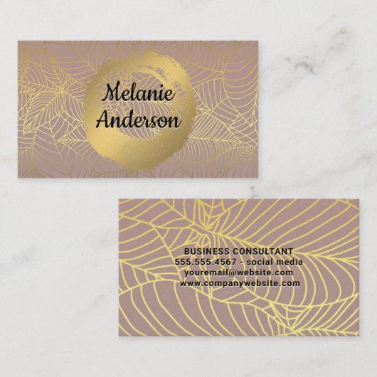 Chic Faux Brushed | bladpatroon van goudfolie Visitekaartje (Voorkant / Achterkant)