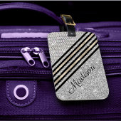 Chic faux Crystal en Silver glitter Persoonlijk Bagagelabel