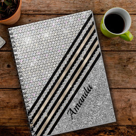 Chic faux Crystal en Silver glitter Persoonlijk Notitieboek