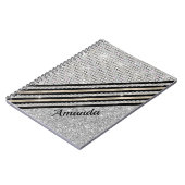 Chic faux Crystal en Silver glitter Persoonlijk Notitieboek (Linkerzijde)