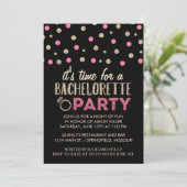Chic Faux Glitter Bachelorette Party Kaart (Staand voorkant)