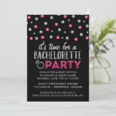Chic Faux Glitter Bachelorette Party Kaart (Staand voorkant)