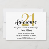 Chic Faux Gold 21e verjaardag Uitnodiging (Voorkant)
