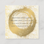 Chic Faux Gold Borhed | Goudtextiel Vierkante Visitekaartje (Achterkant)