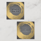 Chic Faux Gold Borhed | Metaal geborsteld Vierkante Visitekaartje (Voorkant / Achterkant)