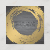 Chic Faux Gold Borhed | Metaal geborsteld Vierkante Visitekaartje (Achterkant)