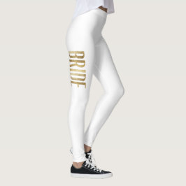 Chic Faux Gold Bride Bachelorette Party Leggings