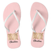 Chic Faux Gold Bride Wedding Bachelorette Teenslippers (Voetbed)