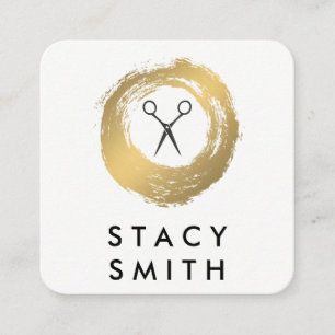 Chic Faux Gold Brushed Salon Stylist Vierkante Visitekaartje