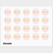 Chic Faux Gold Foil & Blush Pink Weddenschap Ronde Sticker (Vel)