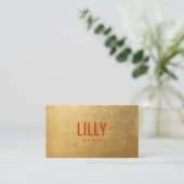 Chic Faux Gold Foil Bold Modern Typografie Visitekaartje (Staand voorkant)