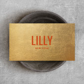 Chic Faux Gold Foil Bold Modern Typografie Visitekaartje