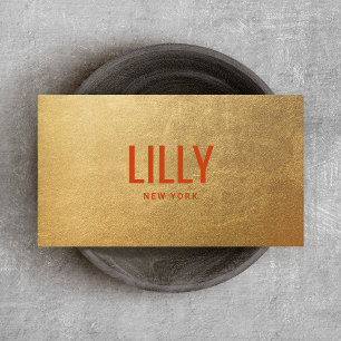 Chic Faux Gold Foil Bold Modern Typografie Visitekaartje