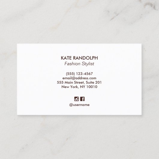 Chic Faux Gold Foil Bold Modern Typografie Visitekaartje (Achterkant)