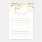 Chic Faux Gold Foil Confetti Stippen gepersonalise Post-it® Notes (Voorkant)