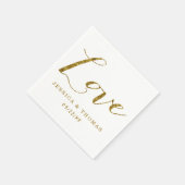 Chic Faux Gold Foil Custom Wedding Love Sjabloon Servet (Hoek)