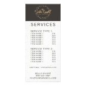 Chic Faux Gold Foil Diamond Gem Company Price List Reclamekaart (Voorkant)