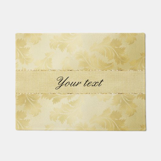 Chic Faux Gold Foil Leaves en Glitter Deurmat (Voorkant)