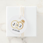 Chic Faux Gold Foil Monogram Weddenschappen Bedankjes Labels (In situ)