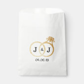 Chic Faux Gold Foil Monogram Weddenschappen Bedankzakje (Voorkant)