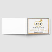 Chic Faux Gold Foil Monogram Weddenschappen Gastenboek (Volledig)