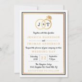 Chic Faux Gold Foil Monogram Weddenschappen Kaart (Voorkant)