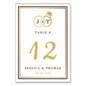 Chic Faux Gold Foil Monogram Weddenschappen Kaart (Achterkant)