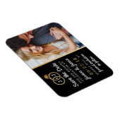 Chic Faux Gold Foil Monogram Weddenschappen Magneet (Rechterzijde)