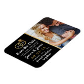 Chic Faux Gold Foil Monogram Weddenschappen Magneet (Linkerzijde)