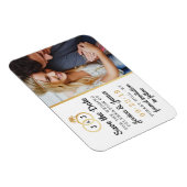 Chic Faux Gold Foil Monogram Weddenschappen Magneet (Rechterzijde)