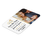 Chic Faux Gold Foil Monogram Weddenschappen Magneet (Linkerzijde)