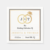 Chic Faux Gold Foil Monogram Weddenschappen Servet (Voorkant)