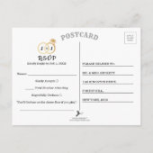 Chic Faux Gold Foil Monogram Wedding RSVP Uitnodiging Briefkaart (Achterkant)