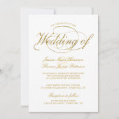 Chic Faux Gold Foil Script Weddenschap Kaart (Voorkant)
