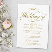 Chic Faux Gold Foil Script Weddenschap Kaart