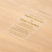 Chic Faux Gold Foil Script Wedding Acryl Uitnodigi Acryl Uitnodigingen (Laagn)