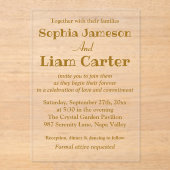 Chic Faux Gold Foil Script Wedding Acryl Uitnodigi Acryl Uitnodigingen (Voorkant)