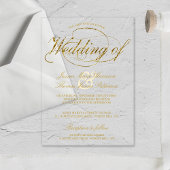 Chic Faux Gold Foil Script Wedding Acryl Uitnodigingen