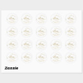 Chic Faux Gold Foil Wedding for Sjabloon Ronde Sticker (Vel)
