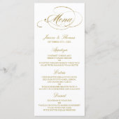 Chic Faux Gold Foil Wedding Menu Sjabloon (Voorkant)