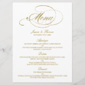 Chic Faux Gold Foil Wedding Menu Sjabloon (Voorkant)